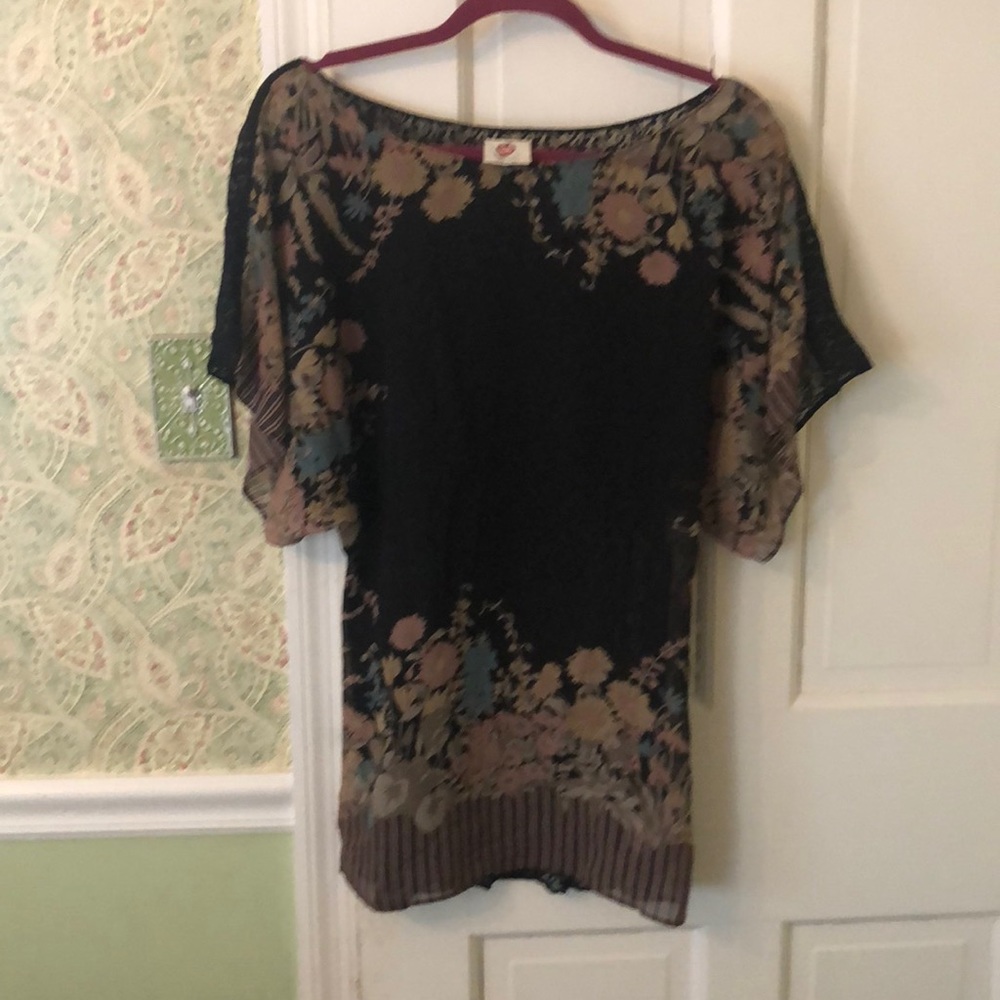 Free People sheer and lace tunic top
